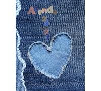 AGENDA SCOLAIRE 2026 2027: 1 jour / 1 page I Journalier I Collège Lycée étudiant familial I Planner I EFFET TEXTURE JEANS Coeur
