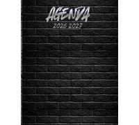 AGENDA SCOLAIRE 2026 2027: 1 jour / 1 page I Journalier I mixte I Collège Lycée étudiant familial I Septembre à Juillet I Hebdomadaire I Mensuel I Planner I NOIR STREET RUE