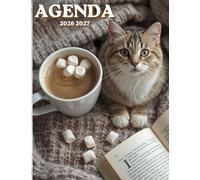 AGENDA SCOLAIRE 2026 2027: 1 jour / 1 page I Journalier I mixte I Collège Lycée étudiant I Septembre à Juillet I Hebdomadaire I Mensuel I Planner I CHAT ANIMAL COSY