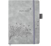 Agenda scolaire 2026-2027 - 1 jour par page A5 similicuir bleu ciel - août 2026 à juillet 2027