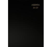 AGENDA SCOLAIRE 2026 2027: 2 jours / 1 page I Collège Lycée étudiant familial Ecole I Planner I NOIR SIMPLE SOBRE