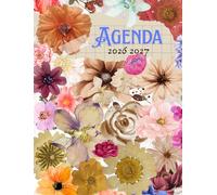 AGENDA SCOLAIRE 2026 2027: 2 jours / 1 page I Collège Lycée étudiant familial... I Planner I FLEURS