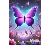 Agenda Scolaire 2026 2027 fille: Organisateur et Planificateur Journalier - 1 Jour Par Page avec Heure | Couverture Papillon Fleurs