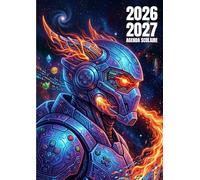 Agenda scolaire 2026 - 2027 | Journalier (une page par jour) | Étudiants, élèves de primaire, collège et lycée | Couverture robot dans l'espace