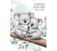 Agenda Scolaire 2026 2027 Koala: Planificateur de Mission Quotidien avec Petit Marsupial Adorable , Cahier de Textes pour Élève de Septembre à Juillet , Organisateur Eucalyptus