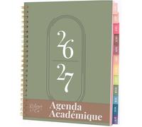 Agenda Scolaire 2026-2027 Planificateur Journalier Hebdo & Mensuel Format 20x15 cm Reliure Double Spirale Juil 2026-Juin 2027 en fra