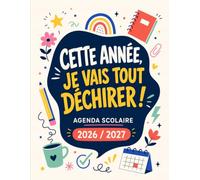 Agenda Scolaire 2026 /2027: Planner scolaire vertical 17 mois d'août 2026 à décembre 2027 · grille horaire 7 h-20 h, vacances scolaires zones A B C et jours fériés · grand format 20,3 × 25,4 cm