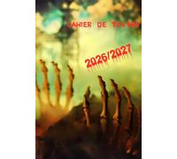 Agenda Scolaire - Cahier de Textes 2026-2027 - 2 Jours par Pages - Thème Horreur