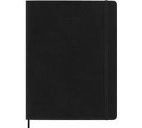 Moleskine Agenda hebdomadaire 18 mois 2026/2027, XL, 1 semaine = 1 page, pages lignées à droite, couverture souple, noir