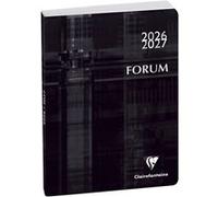 Agenda scolaire journalier Clairefontaine Collection Forum Métric Août 2026 à Juillet 2027 12 x 17 cm Noir Noir G