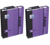 Agenda Scolaire OXFORD STUDENT Sept 2023 - Sept 2024 Journalier 352 Pages Format 12x18cm Couverture Polypro Violet (Lot de 2)