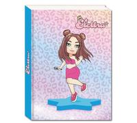 Agenda scolaire pour filles, 12 mois, design glamour, avec des jeux, pailletée