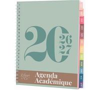 Agenda Scolaire & Professionnel 2026-2027 - Carnet Planificateur Journalier, Hebdo, Mensuel - Reliure Double Spirale 20x15cm, Juil 2