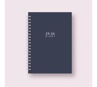 Agenda Scolaire Semainier 2025-2026, Couverture Rigide, Format A5, Reliure À Spirales, Motifs Pastel (Bleu Marine)