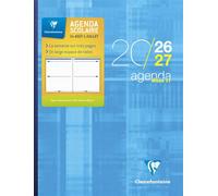 CLAIREFONTAINE 9899C - Un Agenda When 2024/2025 - 17x22cm - 156 pages imprimées (1 semaine sur 3 pages), Couverture en carte rigide - couleur aléatoire