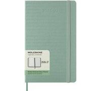 Agenda scolaire semainier hebdomadaire avec couverture rigide Moleskine Format Grand 18 mois 2026-2027 Vert sauge Vert sauge