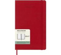 Agenda scolaire semainier hebdomadaire avec couverture rigide Moleskine Format Large 18 mois 2026-2027 Rouge écarlate Rouge écarlate