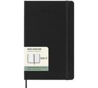 Agenda scolaire semainier hebdomadaire avec couverture rigide Moleskine Format Large 18 mois 2026-2027 Noir Noir