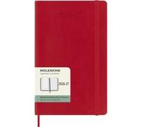 Agenda scolaire semainier hebdomadaire avec couverture souple Moleskine Format Large 18 mois 2026-2027 Rouge écarlate Rouge écarlate