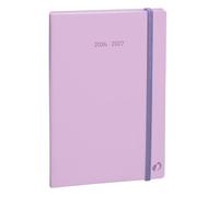 Agenda scolaire semainier Quo Vadis Collection Pastel Septembre 2026 à Décembre 2027 16 x 24 cm Parme