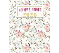 Agenda Semainier 2021 2025: Agenda Semainier 5 Ans En Janvier 2021 À Décembre 2025, Une Page Par Semaine (8,5" X 11")