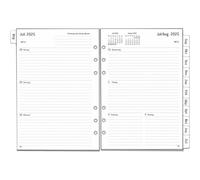 Agenda Semainier 2025-2026, Format A5, 6 Trous, En Allemand, 1 Semaine Sur 2 Pages Avec Onglets, Notes Supplémentaires, Contact, Du 25 Au Juillet 26, Papier Épais, 100 G/M², Recharge De Papier Pour