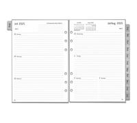 Agenda Semainier 2025-2026 - Format A5 - 6 Trous - En Allemand - 1 Semaine Sur 2 Pages Avec Onglets - Notes Supplémentaires De Contact - Du 25 Au Juillet 26 - Papier Épais - 100 G/M² - Recharge Pour