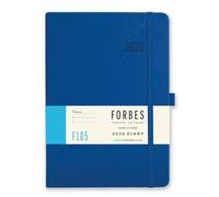 Agenda semainier 2026 - Collection Forbes de Tangible Stationery Co. Ltd - Rendez-vous - Ruban marque-page - Fermeture élastique - Poche de rangement - Bleu