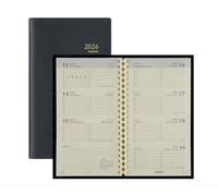 Agenda semainier 2026 - Couverture : Noir - Format : 9 x 16cm - Brepols Interplan