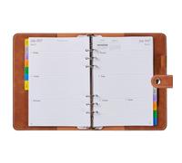 Agenda Semainier 2027 Rechargeable A5 Organiseur, Planificateur Hebdomadaire avec Onglets Mensuels, Pages Notes & Contacts, Porte-stylo, Couverture Souple, pour bureau familial scolaire, Jan à Déc