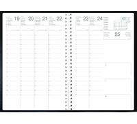 Agenda Semainier civil Mercure S spiralé -1 Semaine Sur 2 Pages - Janvier 2027 à Décembre 2027 - Format: 21x27cm - Noir - Exdi