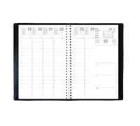 Agenda Semainier Civil OLYMPE S - Reliure spirale - Format : 16x24cm - Couverture Noire - 2024