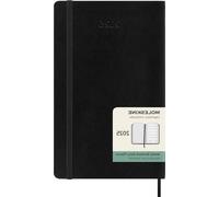 Agenda semainier et carnet de notes 12 mois 2025 couverture souple - Fermeture élastique - Noir - Grand format 13x21 cm