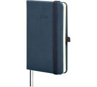 Agenda Semainier Horizontal 2026 De Janvier À Décembre 2026 Avec Élastique Et 2 Bandes Pointues, Couverture Rigide À Texture Minimale, Bleu, Espagnol