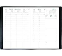 Agenda Semainier Olympe 16 x 24 cm - 1 Semaine Sur 2 Pages - Janvier 2027 à Décembre 2027 - Couverture Noir