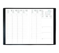 Agenda Semainier Olympe - Dimension 16 X 24 Cm - 1 Semaine Sur 2 Pages - Janvier 2026 À Décembre 2026 - Couverture Noir