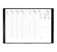 Agenda Semainier Saturne Noir-Format 21x29 7cm-Année 2027