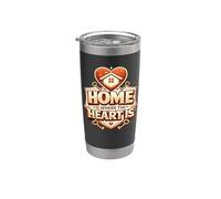 Agent immobilier Agent de vente Home is where the Heart is Gobelet isotherme en acier inoxydable double paroi