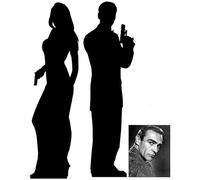 Agent Secret Male / Female - Silhouette Double Pack - Personnage Découpé Dans Du Carton / Silhouette En Carton: Grandeur Nature / Standee / Stand-Up - Avec Star Photo (Dimensions 25x20 Cm)