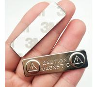 Ages 10 Pièces Forte Étiquettes Nominatives Magnétiques Badge Métal Attache Carte D'identité Durable Support De Fixation Sous Vente