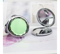 Ages 1pc Luxe Cristal Maquillage Miroir Portable Rond Plié Compact Miroirs Argent Poche Miroir Double Face Pliant Cosmétique Miroir