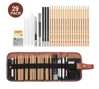 Ages 29 Pièces/Ensemble Dessin Croquis Crayons Ensemble Complet Croquis Kit Avec Crayons De Graphite Papier Brosse Stylo Marque Charbon Crayon Extender
