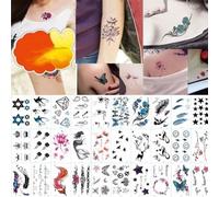 Ages 30 Pièces/Ensemble Imperméable Temporaire Faux Tatouage Autocollants Littéraire Petit Alphabet Frais Tatouage Autocollants Imperméable Et Durable