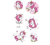 Ages 7.5x12cm Licorne 1 Feuille Temporaire Tatouages Autocollant Coloré Faux Tatoo Flash Étanche Petit Corps Art Couple Enfant Conceptions