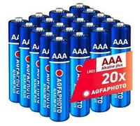 Piles AAA Alcalines PLUS LR03 (1,5V, Lot de 20) - Longue Duree de Vie - Ideales pour Telecommandes, Jouets, Appareils Photo et Plus - Usage