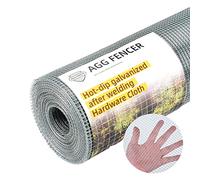 AggFencer 40,6 cm x 15,2 m Clôtures, 0,6mm Épaisseur 6,3 x 6,3mm Diamètre, Poulailler galvanisé,Clôtures pour élevage, filet de cage de volaille