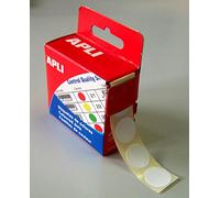 AGIPA Lot de 5 Boites Distributrice 150 étiquettes Gommettes de signalisation Rondes 15 mm Blanc