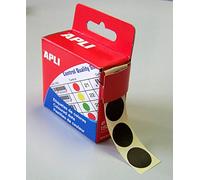 AGIPA Lot de 10 Boites Distributrice 150 étiquettes Gommettes de signalisation Rondes 15 mm Noir
