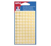 AGIPA Lot de 3 Etuis de 308 pastilles Gommettes Rondes Diam 8,5 mm Or