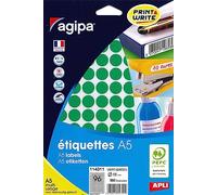 Disques adhésifs Agipa 15mm vert - etui de 960 G